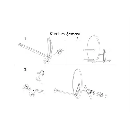 Divisat 120 CM Perfore (Delikli) Offset Çanak Anten - Antrasit