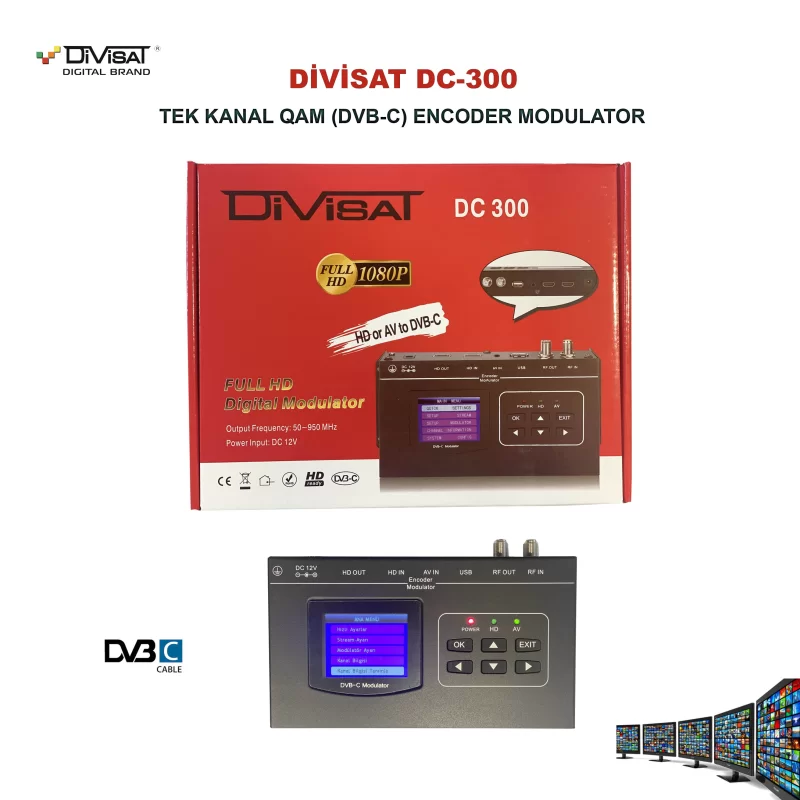 Divisat DC-300 Tek Kanal QAM Dvb-C Encoder Modülatör